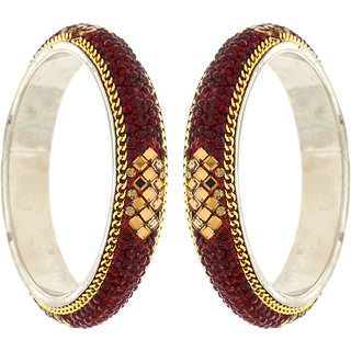 Anuradha Art Maroon Colour Classy Stylish Designer Trendy Look Ethnic Bangles Set for Women//Girls
