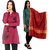 Christy's Collection Multicolor Plain Woollen Kurti with Shawl (Pack of 2)