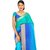 Sudarshan Silks Blue Crepe Self Design Saree With Blouse
