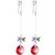 Jazz Jewellery Rhodium Plated Bow Shape Multicolour Cubic Zirconium Dangle Earrings for Women and Girls