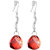 Jazz Jewellery Rhodium Plated Red Cubic Zirconium Drops and Dangle Earrings for Women and Girls