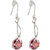 Jazz Jewellery Rhodium Plated Red Cubic Zirconium Dangle Earrings for Women and Girls