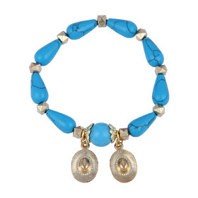Pearlz Ocean Drop, Round Shaped Mosaic Beads Stretchable Bracelet