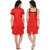 Sukuma Black  Red Satin Plain Nightwear Sets