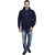 Christy World Blue Hooded Long Sleeve Sweatshirt For Men