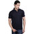 X-Cross Men'S Black Polo Collar T-Shirt