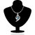 OM Jewells 18k Alloy Blue Silver Rhodium Plated Crystal Party Wear Comtemporary Pendant With Chain For Women