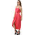 Adorable  Pink Sexy Summer Bohemian Dress Irregular Women Beach Dresses Pleated Skirt Fashion Vintage Maxi Belt Casual L