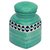 Barni/Jar Container In Sea Green And White Colour With Blue Diamond (Set Of 1 ) Handmade Pottery