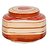 Barni/Jar Container In Orange And White Colour Wit Round Pattern (Set Of 1) Handmade Pottery By Stonish