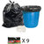 Sahil Pack of 9 Black Biodegradable Tie String Garbage Bags (90 pcs)