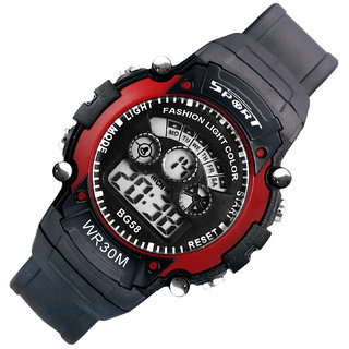 Mens Watch Quartz Digital Watch Men Sports Watches LED Digital Watch Red