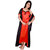 Kanika Women Satin Nighty With Robe-Red  Black