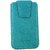 Emartbuy Classic Range Tarquoise Blue Luxury PU Leather Slide in Pouch Case Cover Sleeve Holder ( Size 4XL ) With Magnetic Flap & Pull Tab Mechanism Suitable For Doogee T3