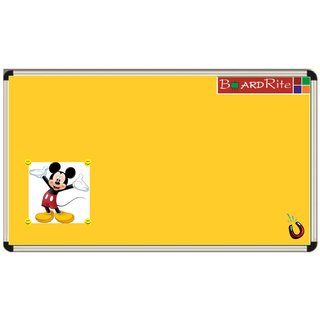 Yellow Sporty Magnetic Notice Board (8 feet x 4 feet) by BoardRite