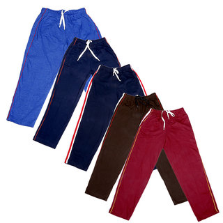 Indistar Boys Premium Cotton Full Length Lower//Track Pants//Pyjamas With 2 Open Pockets Pack Of 2