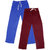 IndiWeaves Women's Stretchable  Premium Cotton Lower/Track Pant(Pack of 2)_Blue::Maroon_Free Size