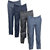 Indistar Men's Rayon Formal Trousers (Pack of 4)_Gray::Gray::Gray::Gray_Size: 30