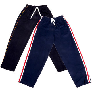 Indistar Boys Premium Cotton Full Length Lower//Track Pants//Pyjamas With 2 Open Pockets Pack Of 2