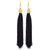 OOMPH's Gold & Black Satin Tassel Fashion Jewellery Drop Earrings for Women, Girls & Ladies