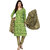 Drapes Womens Green Cotton Printed Dress material (unstitiched) DF1334