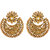 Fabula's Gold & White Kundan & Pearl Traditional Ethnic Jewellery Chandbali Drop Earrings for Women, Girls & Ladies