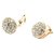 Leiothrix Elegant Golden Roundness Shape Ear Stud with Rhinestone for Women and Girls Apply to Weeding Party Casual