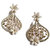 Fabula's Gold & White Pearl Traditional Ethnic Jewellery Floral Filigree Drop Earrings for Women, Girls & Ladies