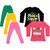 IndiWeaves Girls Cotton Full Sleeves Printed T-Shirt and Cotton Legging (Pack of 5)_Green::Yellow::Pink::Black::Red_Size: 6-7 Year