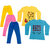 IndiWeaves Girls Cotton Full Sleeves Printed T-Shirt and Cotton Legging (Pack of 5)_Yellow::Pink::Blue::Yellow::Blue_Size: 6-7 Year