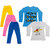 IndiWeaves Girls Cotton Full Sleeves Printed T-Shirt and Cotton Legging (Pack of 5)_Yellow::Pink::Blue::Blue::white_Size: 6-7 Year