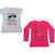 Indistar Girls Cotton 1 Full Sleeves Printed T-Shirt and 1 Half Sleeves T-Shirt (Pack of 2)_Red::White_Size: 8-9 Year