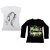 Indistar Girls Cotton 1 Full Sleeves Printed T-Shirt and 1 Half Sleeves T-Shirt (Pack of 2)_Black::White_Size: 8-9 Year