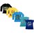 IndiWeaves Girls 3 Cotton Full Sleeves and 2 Half Sleeves Printed T-Shirt (Pack of 5)_Black::Blue::Yellow::Blue::Blue_Size: 6-7 Year