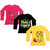 IndiWeaves Girls Cotton Full Sleeve Printed T-Shirt (Pack of 3)_Red::Yellow::Black_Size: 6-7 Year
