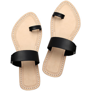 Attractive black belt ladies chappal