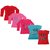 Indistar Girls 3 Cotton Full Sleeves and 2 Half Sleeves Printed T-Shirt (Pack of 5)_Red::Red::Pink::Blue::Red_Size: 6-7 Year
