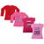 Indistar Girls 2 Cotton Full Sleeves and 2 Half Sleeves Printed T-Shirt (Pack of 4)_Red::Pink::Pink::Pink_Size: 6-7 Year