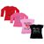 Indistar Girls 2 Cotton Full Sleeves and 2 Half Sleeves Printed T-Shirt (Pack of 4)_Red::Pink::Pink::Black_Size: 6-7 Year
