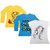 Indistar Girls 2 Cotton Full Sleeves and 1 Half Sleeves Printed T-Shirt (Pack of 3)_Yellow::Blue::White_Size: 6-7 Year