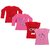 Indistar Girls 2 Cotton Full Sleeves and 2 Half Sleeves Printed T-Shirt (Pack of 4)_Red::Pink::Red::Pink_Size: 6-7 Year