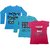 Indistar Girls 2 Cotton Full Sleeves and 1 Half Sleeves Printed T-Shirt (Pack of 3)_Blue::Blue::Pink_Size: 6-7 Year