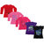 Indistar Girls 3 Cotton Full Sleeves and 2 Half Sleeves Printed T-Shirt (Pack of 5)_Red::Red::Pink::Purple::Black_Size: 6-7 Year