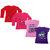 Indistar Girls 2 Cotton Full Sleeves and 2 Half Sleeves Printed T-Shirt (Pack of 4)_Red::Red::Pink::Purple_Size: 6-7 Year