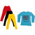 IndiWeaves Girls Cotton Full Sleeves Printed T-Shirt and Cotton Legging (Pack of 4)_Red::Black::Yellow::Blue_Size: 6-7 Year