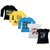 Indistar Girls 3 Cotton Full Sleeves and 2 Half Sleeves Printed T-Shirt (Pack of 5)_Black::Blue::Yellow::Grey::Black_Size: 6-7 Year