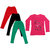 IndiWeaves Girls Cotton Full Sleeves Printed T-Shirt and Cotton Legging (Pack of 4)_Red::Black::Green::Red_Size: 6-7 Year