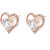 Jazz Jewellery Rose Gold Plated Heart Shape White Cubic Zirconium Stud Earring For Women and Girls