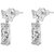 Jazz Jewellery Rhodium Plated Crown Shape Ad Cz Drop Earring For Women and Girls