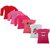 Indistar Girls 3 Cotton Full Sleeves and 3 Half Sleeves Printed T-Shirt (Pack of 6)_Red::Red::Pink::Pink::White::Pink_Size: 6-7 Year
